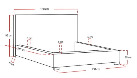 Łóżko Largo 160x200, tkanina Abriamo, stelaż metalowy