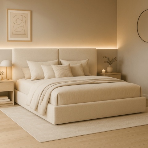 Łóżko Milani 160x200, tkanina Abriamo, stelaż metalowy